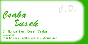 csaba dusek business card